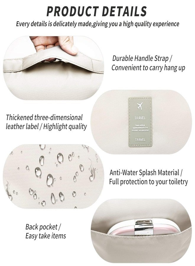 MATSON Salse Multifunctional Hanging Toiletry Bag for Travel Cosmetic Makup Organzier Pouch Waterproof Bathroom Shower Bag for Women and Men (Beige) - Image 4